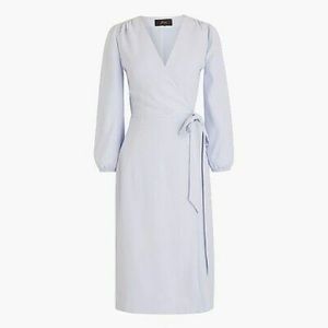 J.Crew Wrap Dress in 365 Crepe, Shale Blue
